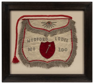 Medford Lodge No 100, New Jersey. Degree Apron with Hand-pa...