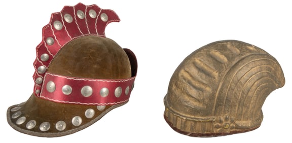 Two Odd Fellows Costume Helmets. (I.O.O.F.) Circa 1890s. In...