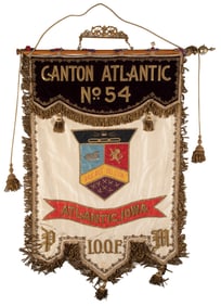 Odd Fellows Parade Banner. Canton Atlantic, Iowa, No. 54. (...