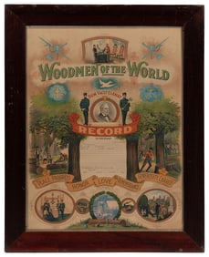 Woodmen of the World. Record. Circa 1890. Chromolithograph ...