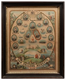 Odd Fellows Memento. (I.O.O.F.). Circa 1895. Chromolithogra...
