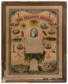 The Oddfellows Record. (I.O.O.F.). 1876. Chromolithograph o...