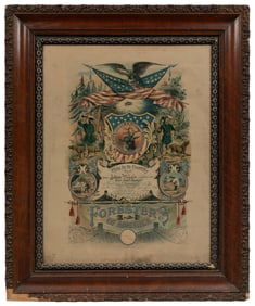 Foresters of America Certificate. 1905. Chromolithograph on...