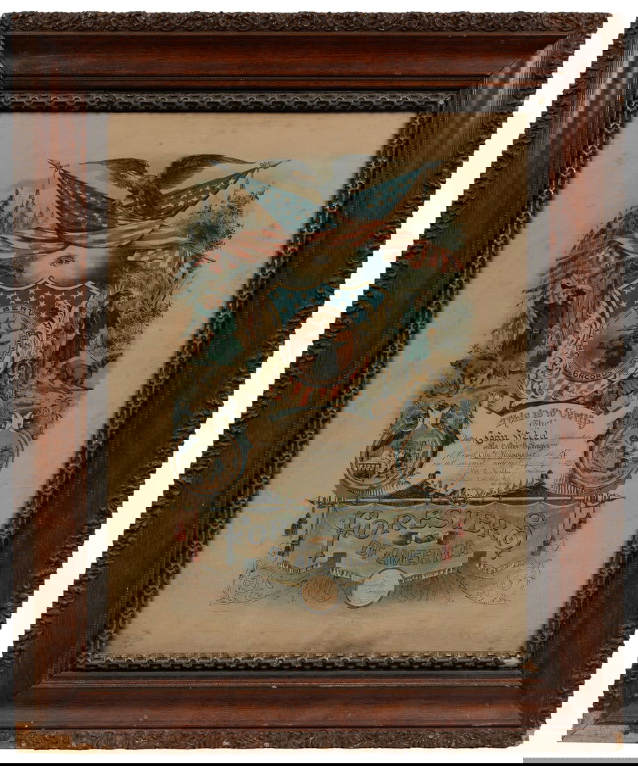 Foresters of America Certificate. 1905. Chromolithograph on... (1 of 1)