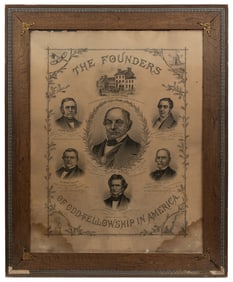 The Founders of Odd Fellowship in America. Circa 1890. Lith...