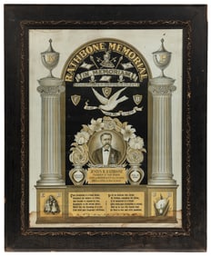 Knights of Pythias “Rathbone Memorial” Lithograph. Circa 19...