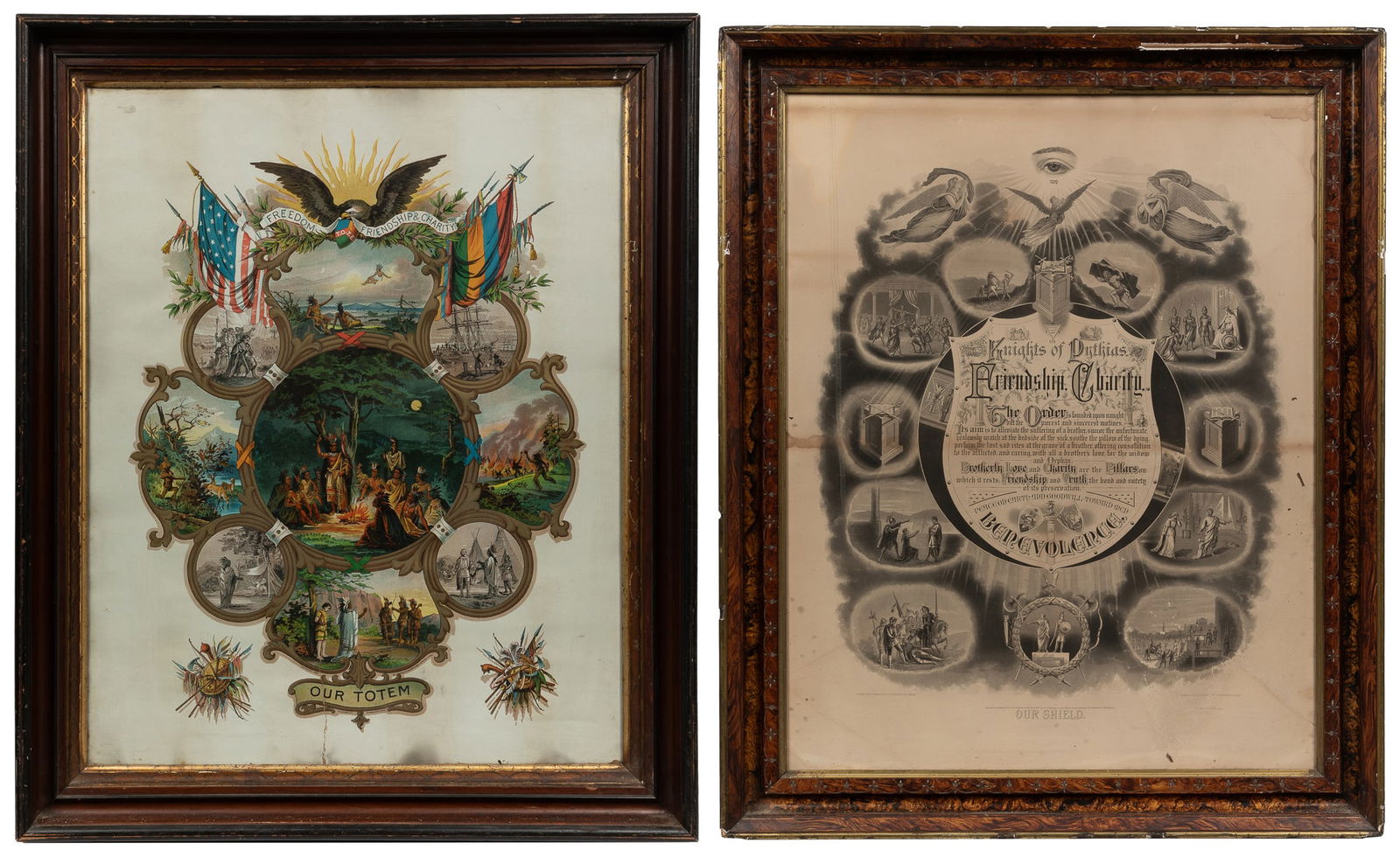 Two Fraternal Lithographs. Late 19th century. Including Kni... (1 of 3)
