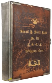 Odd Fellows Photo Album. (I.O.O.F.). 1877-1917. Leather bou...
