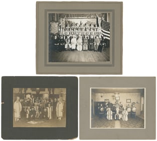 Three Fraternal Photographs. Circa 1890-1920. Three staged ...