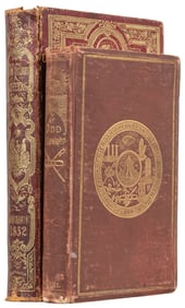 Two Odd Fellows Books (I.O.O.F.). Mid-19th century. Includi...