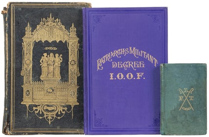Three Odd Fellows Books (I.O.O.F.). Mid-late 19th century. ...