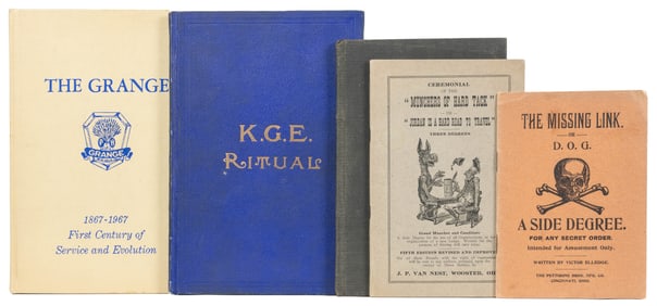 Five Fraternal Order Books and Booklets. Including Robinson...