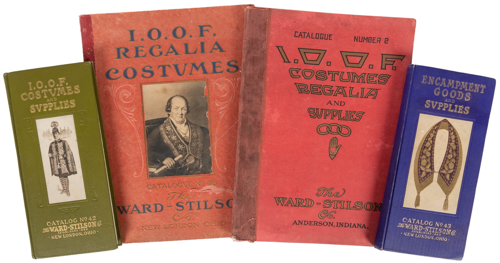 Group of Four Ward-Stilson Co. I.O.O.F. Catalogs. New Londo...: Group of Four Ward-Stilson Co. I.O.O.F. Catalogs. New London, OH, and Anderson, IN, ca. 20th century. Including I.O.O.F. Regalia and Costumes, catalogue no. 46; I.O.O.F. Costumes Regalia and Supplies,
