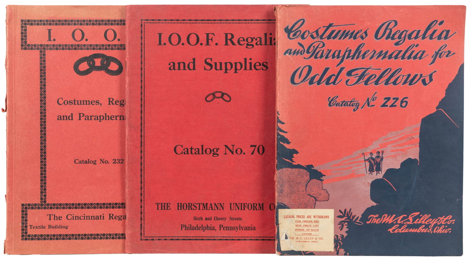 Group of Three Odd Fellows Catalogs. (I.O.O.F.) Circa late ... (1 of 1)
