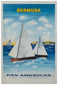 Bermuda / Fly Pan American. Circa 1950s. Offset lithograph ...
