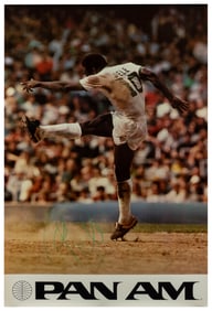 Pan Am / Pele. Photo offset lithograph poster depicting the...