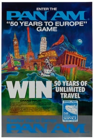 Pan Am / “50 Years to Europe Game”. 1989. Airline advertisi...