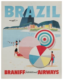 Brazil / Braniff International Airways. Circa 1950s. Airlin...