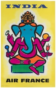 CARLU, Jean (1900 – 1997). India / Air France. 1959. Paris:...