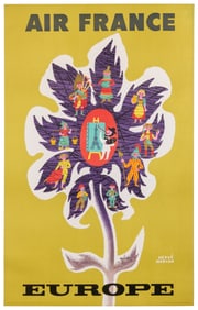 MORAN, Herve (1917 – 1980). Air France / Europe. 1956. Pari...