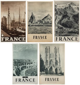 France. Group of 13 tourism posters. France, ca. 1950s-60s....