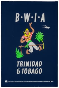 BWIA / Trinidad & Tobago. Circa 1950s. Silkscreen travel po...