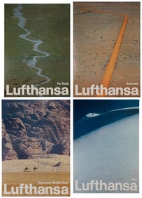 Lufthansa. Four airline posters. Circa 1970s. Includes: Nea...