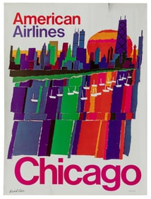 KLEIN, David (1918-2005). American Airlines / Chicago. Circ...