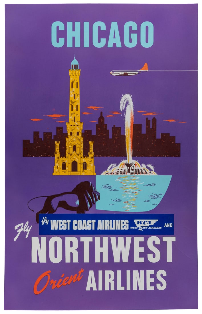 Chicago / Fly Northwest Orient Airlines. Circa 1950s. Moder... (1 of 1)