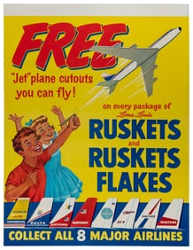 Ruskets and Rusket Flakes / Jet Plane Cutouts. Circa 1950s....