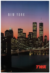 New York / TWA. 1990s. Glossy photographic vintage airline ...