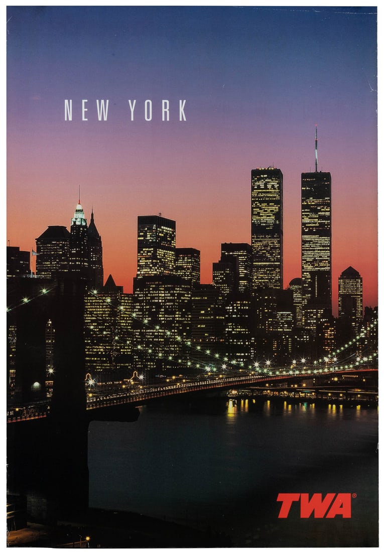 New York / TWA. 1990s. Glossy photographic vintage airline ... (1 of 1)