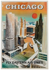 OLIVER, Jane. Chicago / Eastern Airlines. 1960s. Color offs...