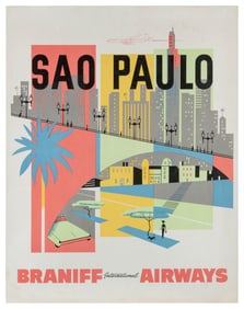 Sao Paulo / Braniff International Airways. Circa 1960s. Off...