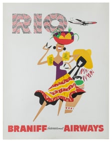 Rio / Braniff International Airways. Circa 1960s. Airline p...