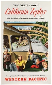 The Vista-Dome California Zephyr / Western Pacific. Circa 1...