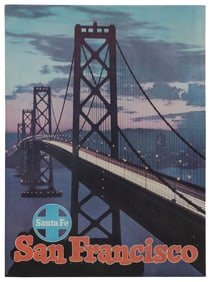 San Francisco / Santa Fe. Circa 1940s. Rail travel poster d...