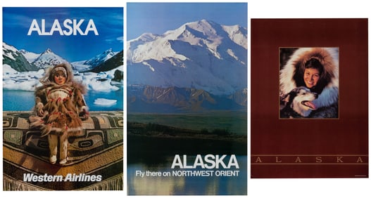 Alaska. Three travel posters. Circa 1970s-80s. Including We...
