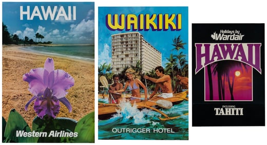 [HAWAII]. Three travel posters. Circa 1970s-80s. Includes: ...