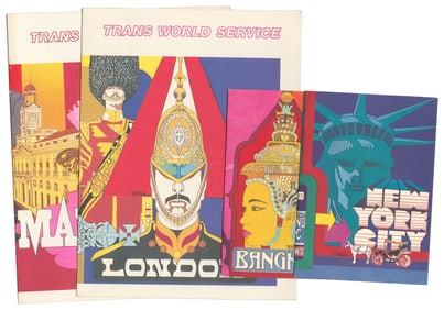 PEAK, Bob (1927 – 1992). Group of 7 TWA ticket holders and ...