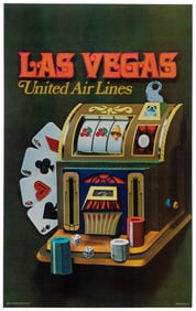 Las Vegas / United Air Lines. 1971. Offset lithograph trave...