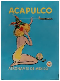 Acapulco / Aeronaves de Mexico. Circa 1970s. Bright offset ...