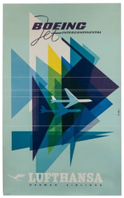 BUTTGEN. Boeing Jet Intercontinental / Lufthansa. Circa 196...