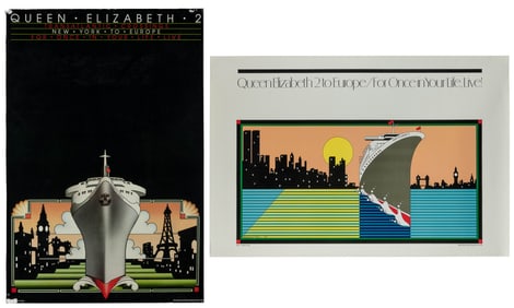 SLOANE, William. Queen Elizabeth 2 to Europe. Circa 1980. C...