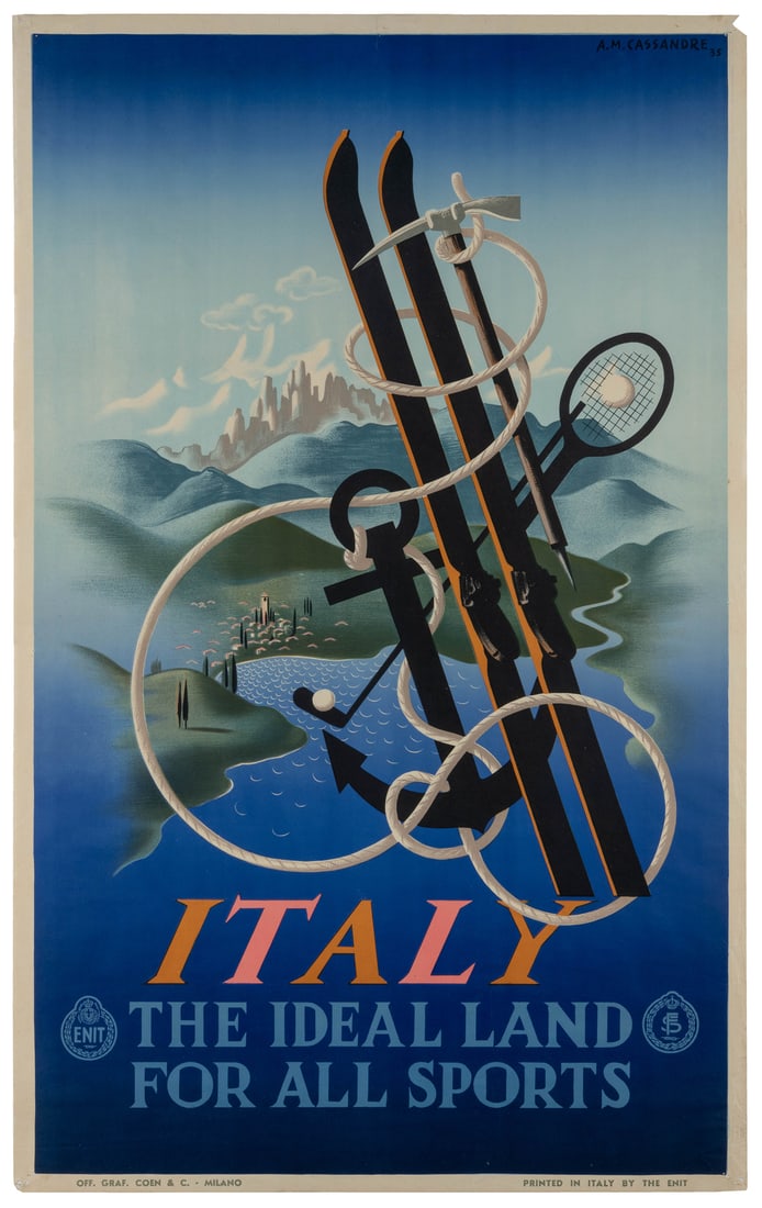 CASSANDRE, Adolphe Mouron (1901 – 1968). Italy / The Ideal ... (1 of 1)