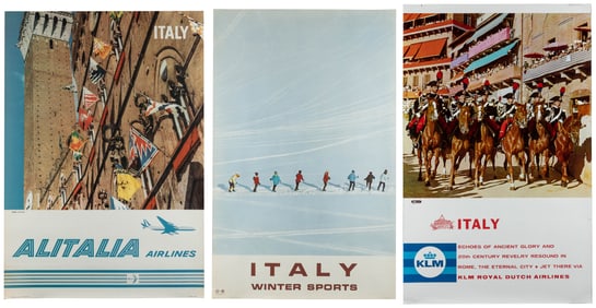 Italy. Three vintage travel posters. 1960s. Including: Ital...