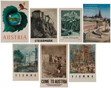 Austria. Group of 7 travel posters. Circa 1930s-50s. Group ...