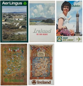 Ireland. Five vintage travel posters. Circa 1960s-70s. Trav...