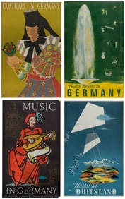 Germany. Group of 4 tourism posters. Circa 1950s-60s. Four ...
