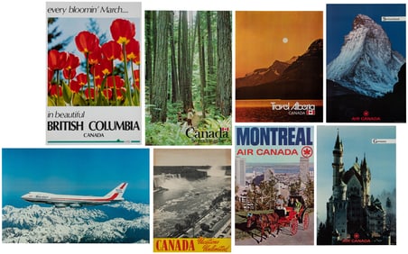Canada / Air Canada. Group of 8 travel posters. Circa 1950s...